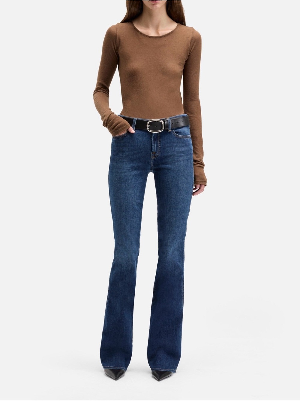7 For All Mankind Kimmie Bootcut Mid Rise Dark Blue Jeans Size 23 NWT